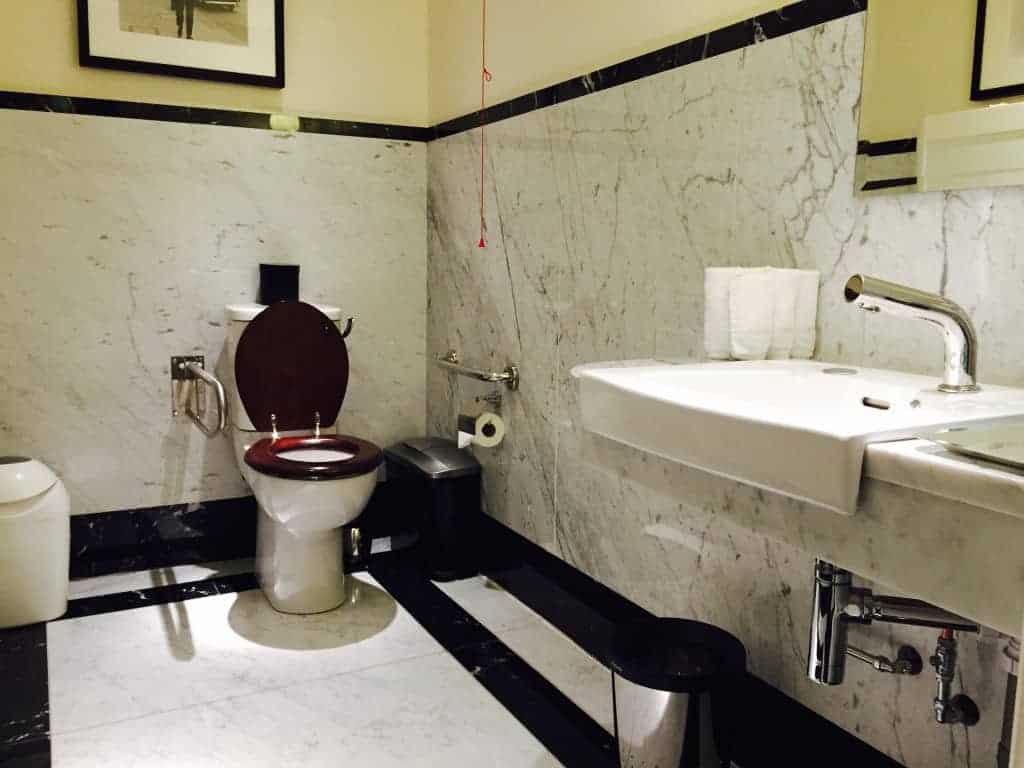 Disabled Toilet at Claridge's - Only 2 Bars & How Do You Reach The Cord ?