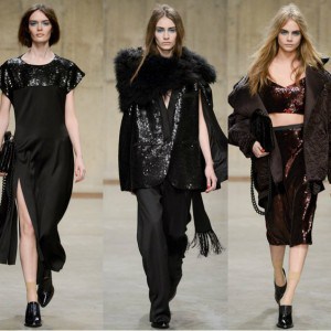 Fluid trousers, fur, short coats, split skirts