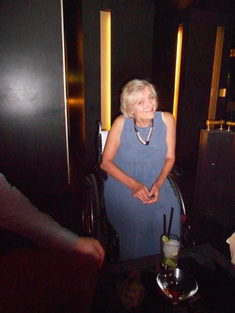 Fiona at JuJu With an Iceberg in Her Mojito