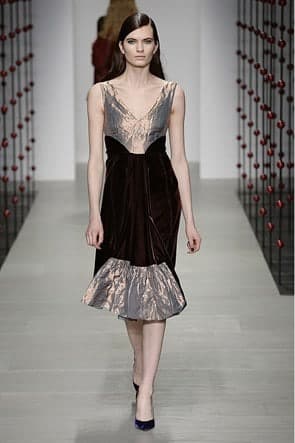 Emilio de la Morena Shows a Metallic Frill With Velvet & A Wider Skirt That Isn't Over Voluminous