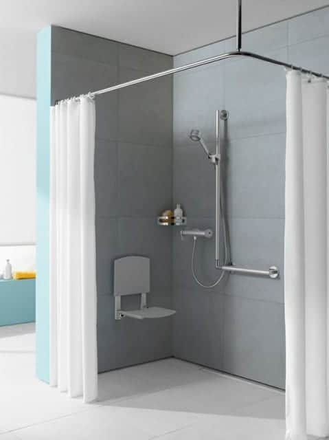 KEUCO Tip-Up Shower Seat with Backrest