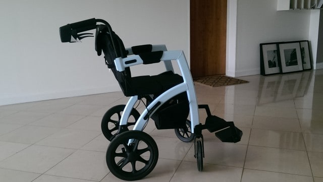 The Rollz Motion rollator converts into a wheelchair
