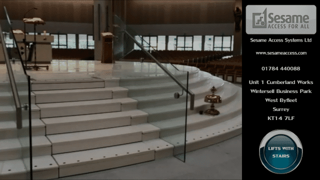 Sesame installed a lift in Knock Basilica, a well known Roman Catholic shrine in The Republic of Ireland. The lift was part of a circular staircase around the alter
