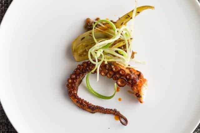 Octopus With Fennel, Caper Condiment, ‘Nduja