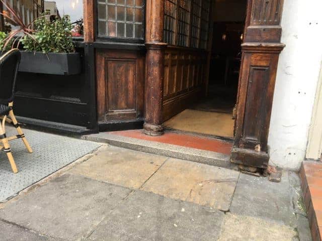 4-5" Step at Entrance to The Old World Charm of The Harcourt