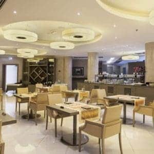 Lavish dining area at the Doubletree Hilton