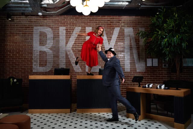Staff at Hotel Brooklyn Appropriately Dressed For a New York Speakeasy